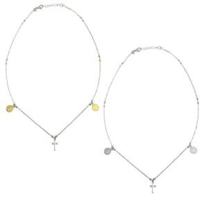�y���������z�A�N�Z�T���[�@�l�b�N���X�X�^�[�����O�V���o�[�N���X�l�b�N���Xcollar de plata de ley con cruz amp; religioso charms