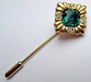yzANZT[@lbNXV|[re[WNX^G[hpic pingle chapeau cravate bijou vintage couleur or cristal meraude 2191