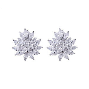 �y���������z�A�N�Z�T���[�@�l�b�N���X�C�������O�N���b�vpendientes clips on puntita floral brillante matrimonio chapado de oro zirconita