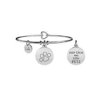 yzANZT[@lbNXfBt@~[_hibracciale di kidult family da donna in acciaio rigido e con ciondolo zampa cane