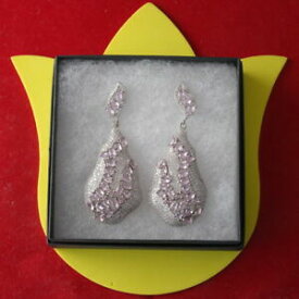 【送料無料】アクセサリー　ネックレスピンクホワイトイヤリンググラムロングインボックスhermosa grandes pendientes con rosa kunzita amp; white cz 18 gr 7 cm de largo en caja