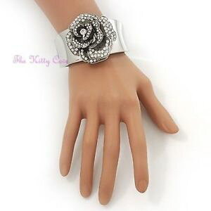 yzANZT[@lbNXre[WA[fRMcr[wr[Vo[[Yt[uXbgXtXL[NX^vintage deco gatsby pesado rosa de plata flor brazalete c cri