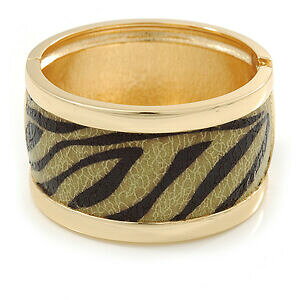 yzANZT[@lbNXbLCh[uvgqWuXbgI[uubNamplia zebra print con bisagras brazalete pulsera en oro chapado olivanegro 18cm