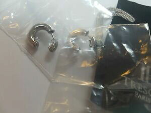 �y���������z�A�N�Z�T���[�@�l�b�N���Xtresor paris plata pequeos aro pendientes con cristal nuevo y en caja