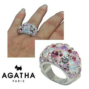 yzANZT[@lbNXAKTu[NX^AWFg[Yagatha grosse bague boule plaqu argent cristal blanc et rose t 54 bijou