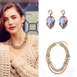 yzANZT[@lbNXconjunto collar pendientes multirango mi largo art deco rosa cadena ancho