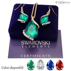 yzANZT[@lbNXS[hXtXL[Ggparure donna oro swarovski elements originale g4love cristalli goccia collana