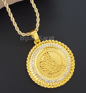 �y���������z�A�N�Z�T���[�@�l�b�N���X�S�[���h�S�[���h�O�����v��osmanli kolye tugra cadena cadena de oro 22 ayar altin kaplama prosigui oro gp