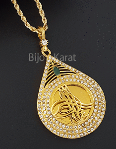 �y���������z�A�N�Z�T���[�@�l�b�N���X�S�[���h�r�����b�Nosmanli kolye tugra cadena cadena de oro 22 ayar altin kaplama gelin taki henna byk