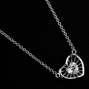 �y���������z�A�N�Z�T���[�@�l�b�N���X�N���A�z���C�g�S�[���h�n�[�g�y���_���g�l�b�N���X�C�M���Xoro blanco acabado claro corazn colgante collar joyera nupcial regalos de calidad reino unido