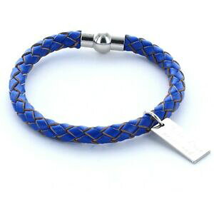 �y���������z�A�N�Z�T���[�@�l�b�N���X�u���X���b�g���U�[hombre favorito pulsera pulsera de cuero 0,5cm seguidores amp; grabado fondos azul