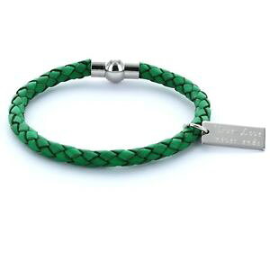 �y���������z�A�N�Z�T���[�@�l�b�N���X�u���X���b�g���U�[���F���fhombre favorito pulsera pulsera de cuero 0,5cm seguidores amp; grabado verde