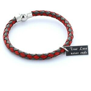 �y���������z�A�N�Z�T���[�@�l�b�N���X�u���X���b�g���U�[���b�h�O���[hombre favorito pulsera pulsera de cuero 0,5cm seguidores amp; grabado rojogris