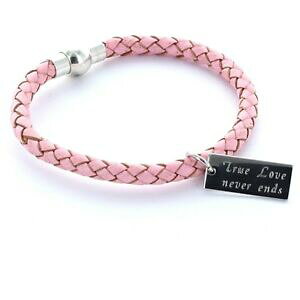 �y���������z�A�N�Z�T���[�@�l�b�N���X�u���X���b�g���U�[�Thombre favorito pulsera pulsera de cuero 0,5cm seguidores amp; grabado rosa