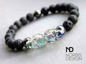 yzANZT[@lbNXuXbg_uw}^CgXtXL[NX^XJpara hombres pulsera lavahematites doble calavera con elstico cristal swarovski 69 in