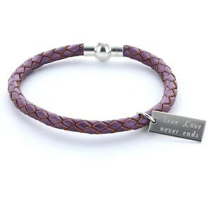 �y���������z�A�N�Z�T���[�@�l�b�N���X�u���X���b�g���U�[���^���b�Nhombre favorito pulsera pulsera de cuero 0,5cm seguidores amp; grabado prpura metalizado