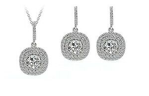 yzANZT[@lbNXzCgS[hbLL[rbNWRNX^lbNXCOWG[chapado en oro blanco cristal cbico zircon mujer joyera set collar aretes