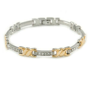yzANZT[@lbNXfB[XuXbgplated alloy metal clear crystal ladies magnetic bracelet 19cm l large