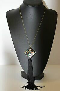 �y���������z�A�N�Z�T���[�@�l�b�N���X�|���g�K���l�b�N���X�y���_���g�^�b�Z��portugus hecho a mano papel de origami joyera collar nico colgante con borla