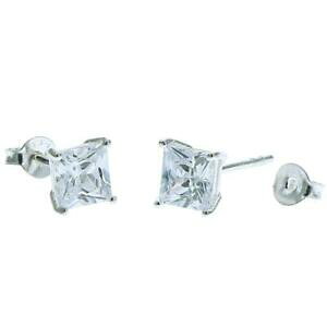 yzANZT[@lbNXvZXCXg[COX^[OVo[JbgNAtdc rhinestone claro corte princesa plata esterlina aretes 6mm