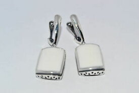 【送料無料】アクセサリー　ネックレススターリングシルバーイヤリングホワイトセラミックドロップ925 sterling silver handmade drop white ceramic earrings