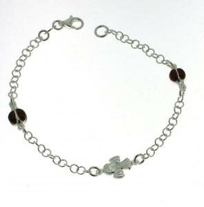 yzANZT[@lbNXbTFAWFgAWFbracciale doppia coccinella rossa portafortuna vero argento 925 charms angelo