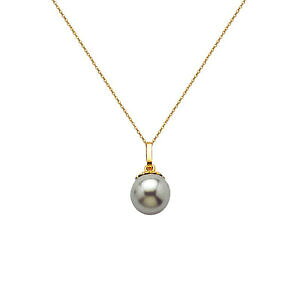 �y���������z�A�N�Z�T���[�@�l�b�N���X�R���A�[�v���[�N�k�tcollier en plaqu or 18 ct et perle grise neuf longueur au choix 45cm ou 50cm