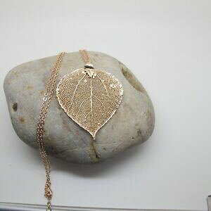 �y���������z�A�N�Z�T���[�@�l�b�N���X�s���N�S�[���h���b�L�y���_���g�`�F�[���V�[�g�l�b�N���Xchapado en oro rosa de hoja colgante y cadena real bodhi nico collar joyera