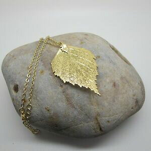 �y���������z�A�N�Z�T���[�@�l�b�N���X�y���_���g�`�F�[���V�[�g�l�b�N���Xchapado en oro 24ct hoja colgante y cadena real bodhi nico collar joyera