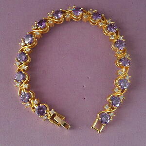 yzANZT[@lbNXAWXgktS[huXbgC`{bNXbonita pulsera con amatista 18kt oro lleno 116 gr 7 pulgadas de largo en caja de regalo