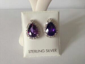 yzANZT[@lbNXAWXgX^[OVo[X^bhCOimpresionante de plata esterlina amethystclr cz stud pendientes