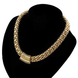 【送料無料】アクセサリー　ネックレスメッシュゴールドトーンメタルネックレスファッションtono oro malla de ancho magntico moda collar gargantilla