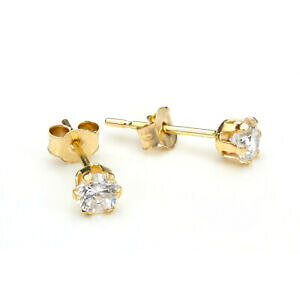 yzANZT[@lbNXEhS[hNX^NACOCO375 3mm oro 9ct redondo claro cz cristal aretes zarcillos al por mayor mltiplos