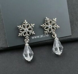 【送料無料】アクセサリー　ネックレスシルバーピアスクリスタルスワロフスキークリアa amp; c invernal copo de nieve cristal pendientes de plata clara swarovski bnwt