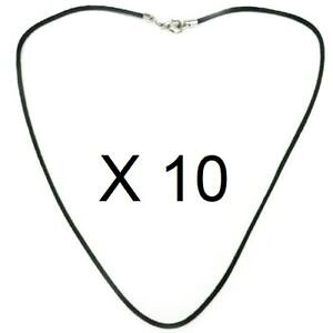 �y���������z�A�N�Z�T���[�@�l�b�N���X�R���A�[�r�[�Y�m���[���R�g�����b�glot de 10 collier cordon noir 2mm coton huil brillant longueur 35 80 cm