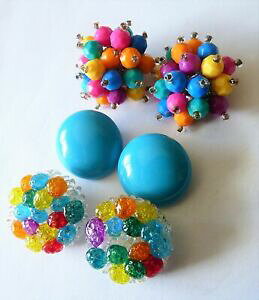 �y���������z�A�N�Z�T���[�@�l�b�N���X�A���e�B�[�N�r���e�[�W�t�@���^�W�[�C�������O���b�gbig antique vintage fantasy earrings lot de bijoux anciens grosses bo fantaisie