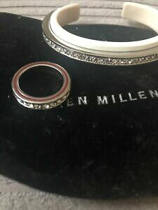 �y���������z�A�N�Z�T���[�@�l�b�N���X�J�����V���o�[�g�[���X�e�����X�X�`�[���u���X���b�g�����Okaren millen plata tono brazalete pulsera amp; anillo cristales impresionante