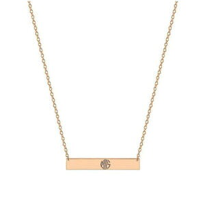 �y���������z�A�N�Z�T���[�@�l�b�N���X�J�X�^���y���_���g�l�b�N���X�o�[�s���N�S�[���hpersonalizadas 15 3 iniciales barra colgante collar en oro rosa chapado plata