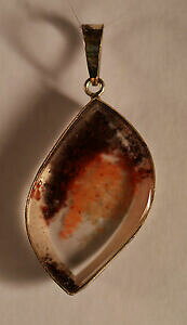 yzANZT[@lbNXAWFgpendentif quartz lodolite sertie sur argent 18x27mm