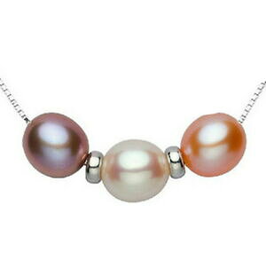 �y���������z�A�N�Z�T���[�@�l�b�N���X�l�b�N���X�X�^�[�����O�V���o�[�}���`�J���[�A�J�E���gcollar perlas de cultivo 925 sterling cuentas plata autntica multicolor