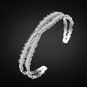 �y���������z�A�N�Z�T���[�@�l�b�N���X�u���X���b�g�`���[�j���O�v���[�Nbracelet 2 rang ouvert dentelle reglable irregulier plaqu or cz 12mm g7 5