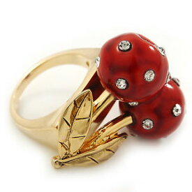 【送料無料】アクセサリー　ネックレスベリーガラスリングサイズberry irresistible anillo de cristal y resina cereza en chapado en orotamao 8