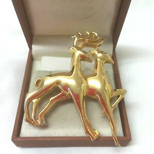 yzANZT[@lbNXlBe[WgiJCsu[`joyas vintage firmado monet dos grandes fabulosa renos broche pin