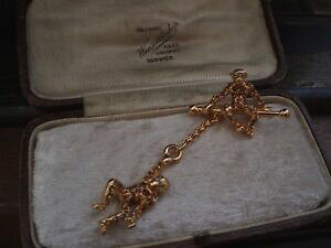 �y���������z�A�N�Z�T���[�@�l�b�N���X�r���e�[�W�o�g���[�E�B���\���y���_���g�g�p�[�Y�I�����W�u���[�`�����L�[vintage butler amp; wilson colgante de cristal de topacio mbar mono broche firmado