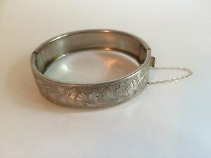 yzANZT[@lbNXre[WVo[uXbgVo[fB[Xvintage plata plateado seoras brazalete decorado floral