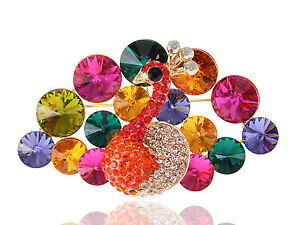 �y���������z�A�N�Z�T���[�@�l�b�N���X�t�@�b�V�������[�K���t�@�b�V�����u���[�`�s���X�i�b�vfashion elements broche arco iris de colores regal pavo real pjaro moda pin broche