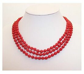 【送料無料】アクセサリー　ネックレスネックレスtres fila 6mm collar de coral rojo natural