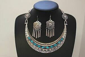 �y���������z�A�N�Z�T���[�@�l�b�N���X�l�b�N���X�p�L�X�^���C�������Ocollar y pendientes de paquistanes swat hecho a mano set autntico tradicional