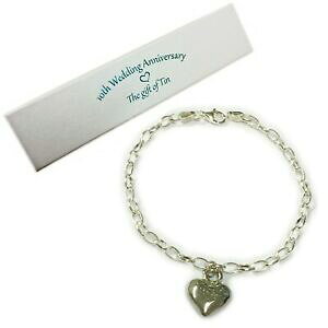 �y���������z�A�N�Z�T���[�@�l�b�N���X�V���o�[�u���X���b�g10th aniversario de regalos tin del encanto del corazn en una pulsera de plata esterlina regalo de estao