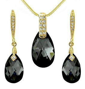 yzANZT[@lbNXS[hlbNXCOXtXL[Gghbvhermoso 18k oro negro swarovski element gotas collar aretes joyera set